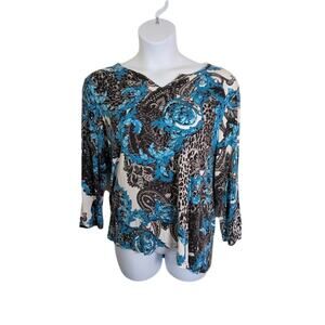 Chico's XL 3/4 multicolored stretchy top